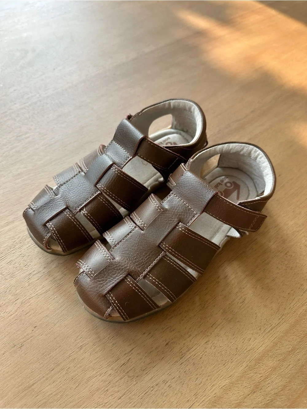 See Kai Run Classic Leather Sandals, Size 1.5 Big Kid, Brown